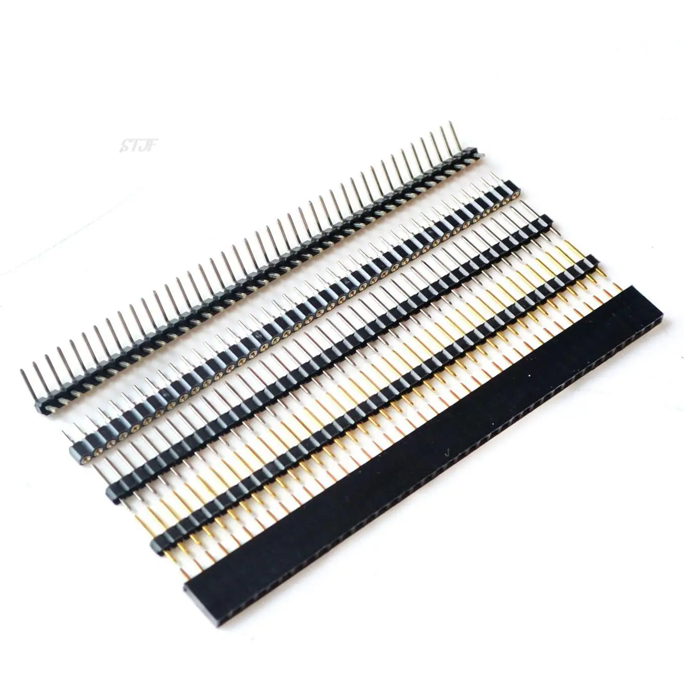 10pcs 40 Pin Single Row Female Male Pin Header Connector  40 Pin Single Row round hole Right Angle Connector Strip