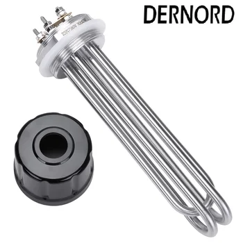 DERNORD 48V 1000W High Watt Density Screw-In Foldback Water Heater Element – Stainless Steel, 1" NPSM Thread
