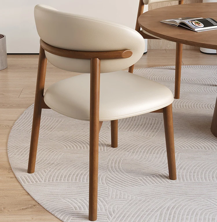 Custom Modern Restaurant Oak Wood Dining Chair Kitchen Restaurant Chair Office Leather Home Coffee Solid Wood Chairs