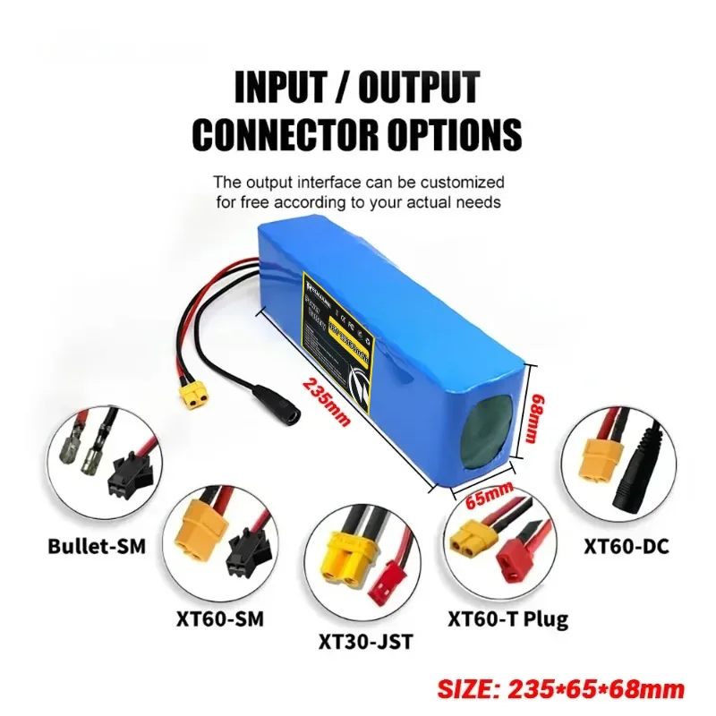 

Модернизированный аккумулятор Reoaoone13S3P 48 В, 15 Ач | Литиевая батарея 1000 Вт 18650 со встроенным BMS для скутера M365