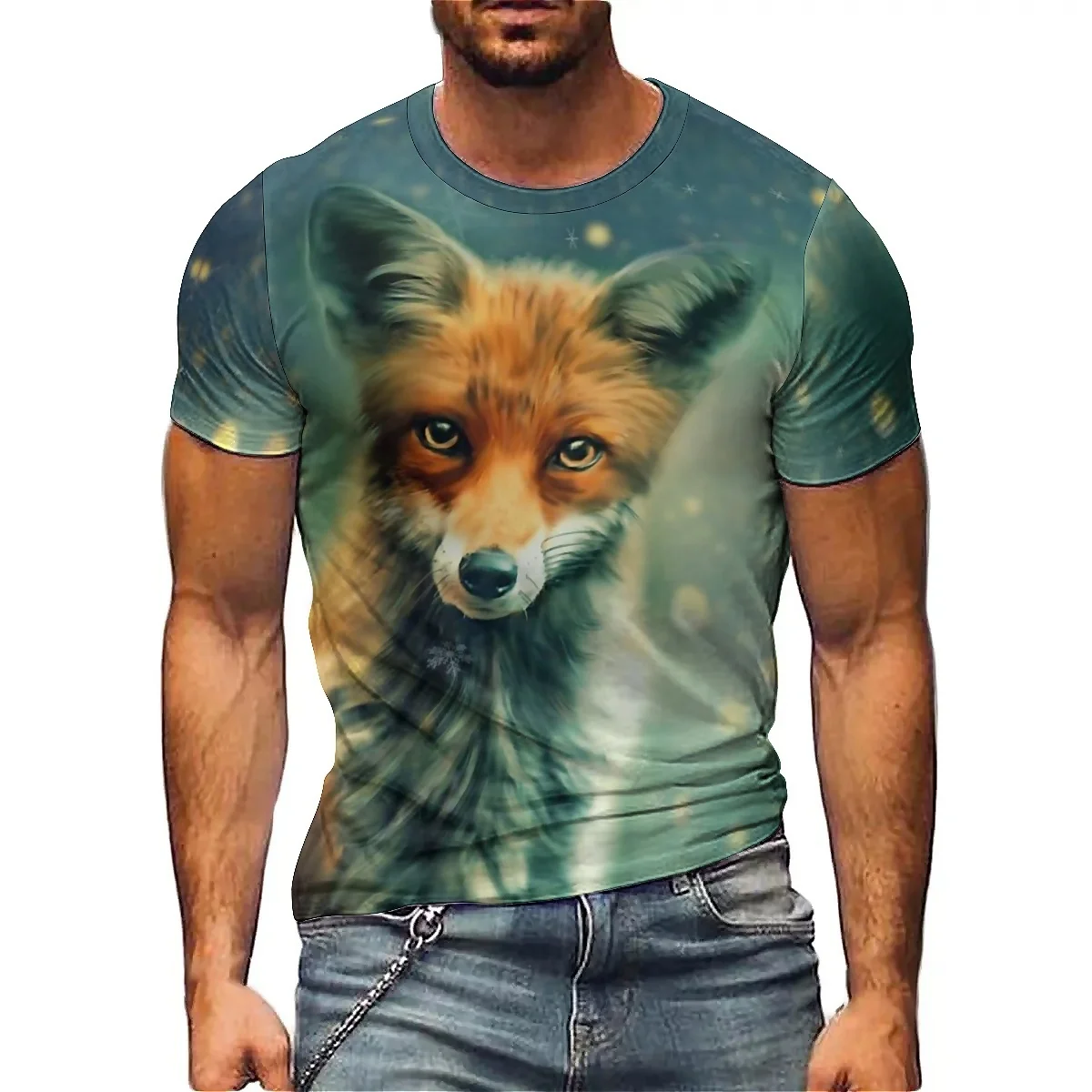 Men's 3D Printed Short-sleeved T-shirts for Cool Appearances, Lightweight and Breathable Polyester Fabric