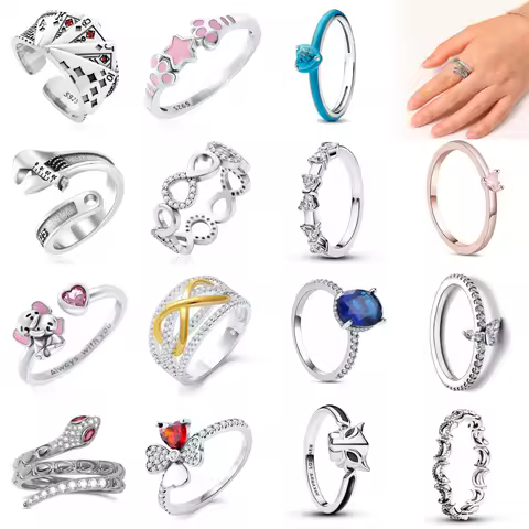 2025New Original 925 Sterling Silver Ring Dog-Paw Elephants Boundless Love Rings For Women Valentine's Birthday DIY Jewelry Gift