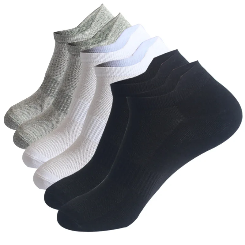 

1-6 Pair Ankle Socks Womens and Mens Couple Student Cotton Ear New Plus Size Mesh Athletic Sports Running Solid Color Boat Sock