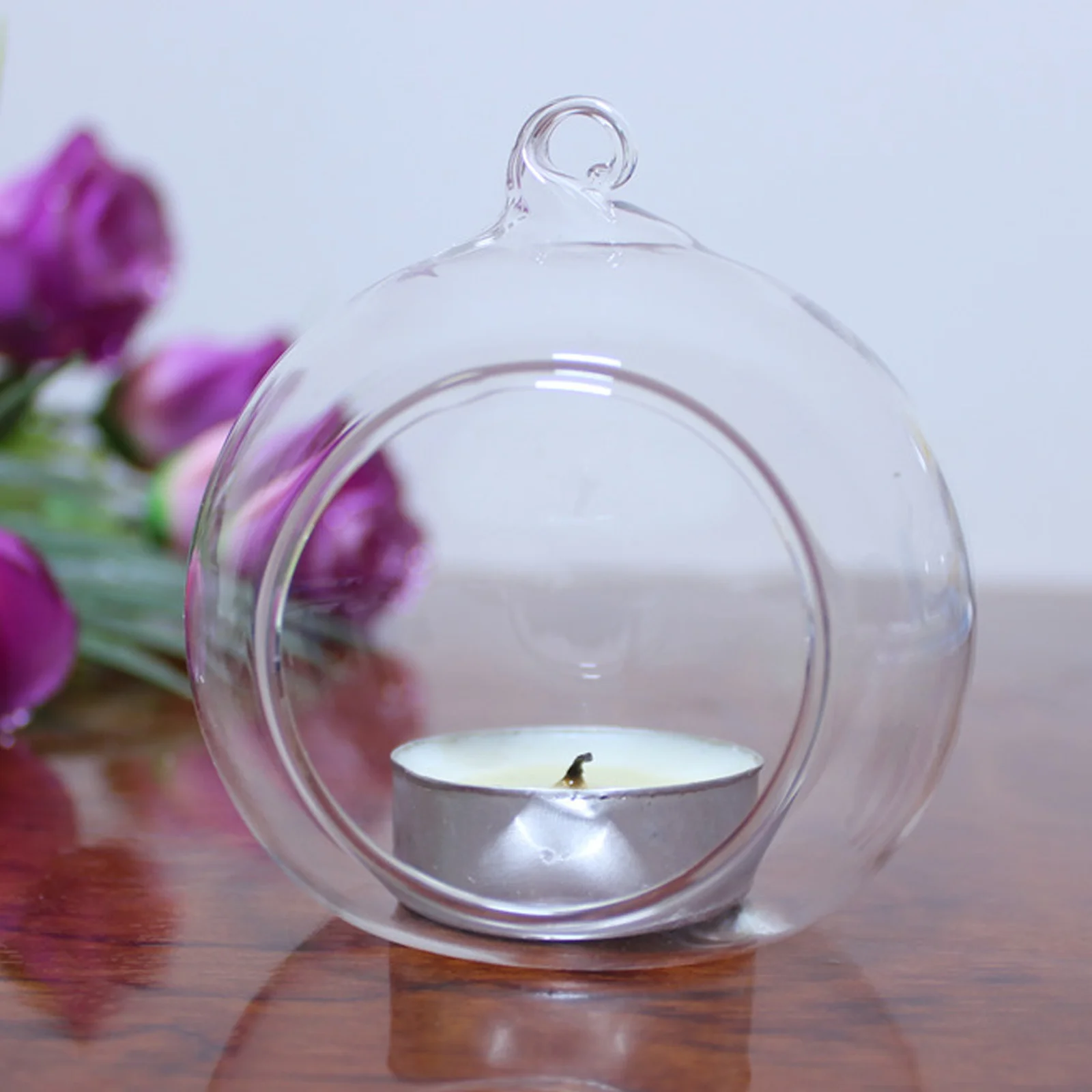 

Glass Windproof Holder Premium Tealight Candlestick Artistic Home Decor Pub Bar Church Festival Lighting Ornament
