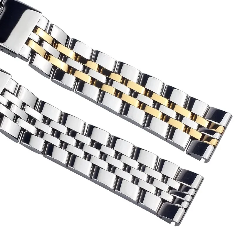 20mm 22mm 24mm Silver Stainless Steel Watch Strap Metal Watch Bands for Breitling Premier Avenger Super Ocean Wrist Bracelets