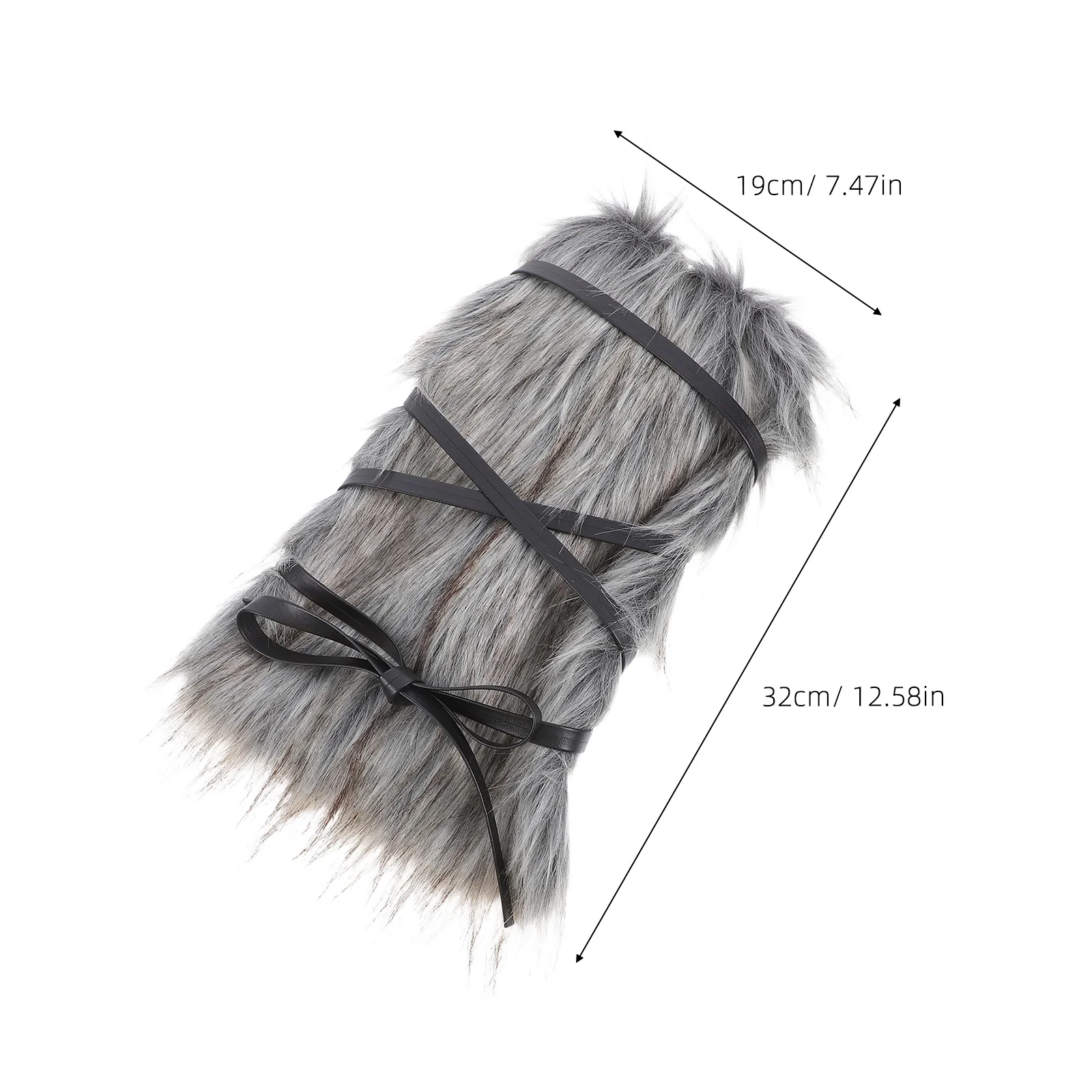 2 szt. 30 cm sztuczne ocieplacze na nogi do kostiumu wikinga, zimowe nakładki na buty, średniowieczne futrzane owijki na nogi, akcesoria do cosplayu, ochrona zdrowia