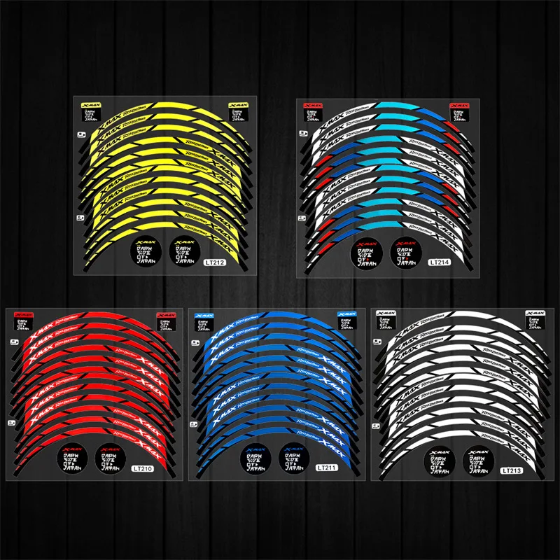 For Yamaha XMAX 300 X-MAX 300 2023 Motorcycle Wheel Sticker Reflective Stripe Rim Decal Scooter Hub Tape Accessori Waterproof