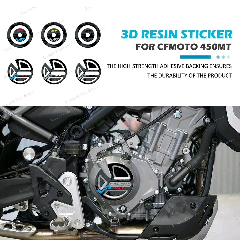 Motorcycle Accessories Engine Protection Sticker 3D Epoxy Resin Sticker Anti Slip Scratch Kit For CFMOTO 450MT 2024