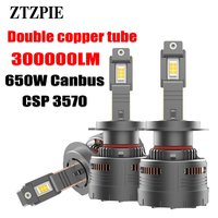 ZTZPIE 6500K HB3 HB4 9005 9006 H1 H7 H4 H11 9012 Bulb Canbus Led Lamp CSP 3570 Power Car Headlight Light 650W 300000LM  2pcs