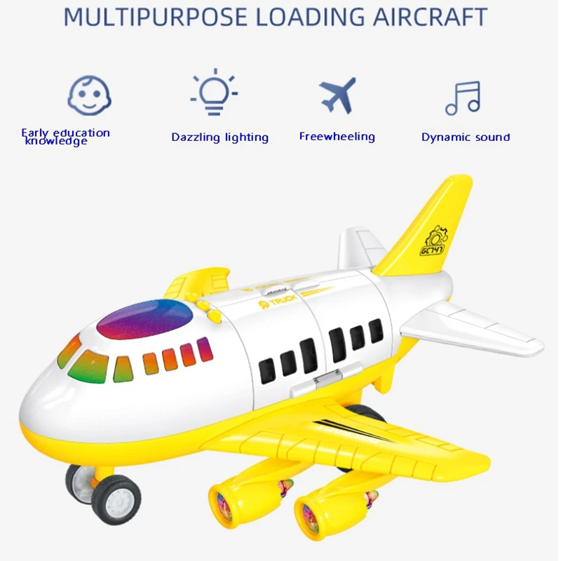 Multifunctional Loading Aircraft DIY Assembled Storage Airplane Toy Child Inertial Airplane Model Transport Aircrafts 2