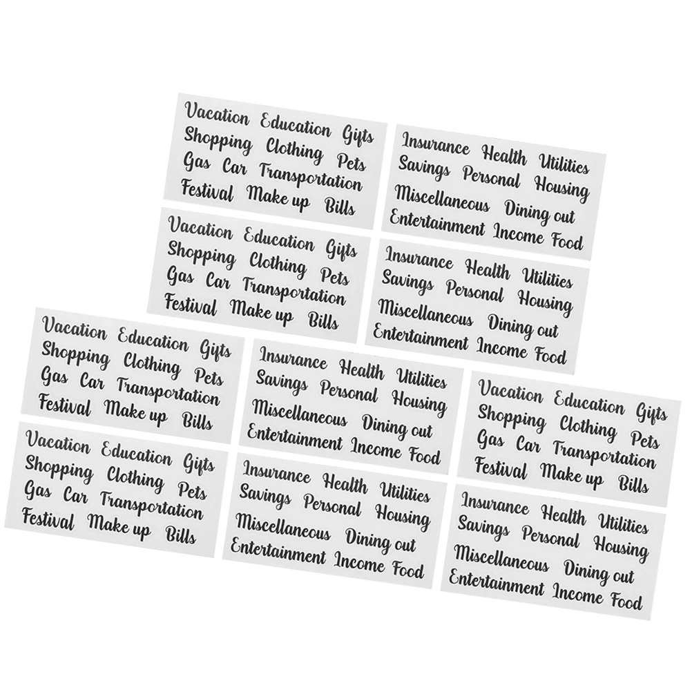 

10 Sets Letter Stickers Self Adhesive Cash Envelope Labels Budget Management Household ganizer Classic Colors Practical