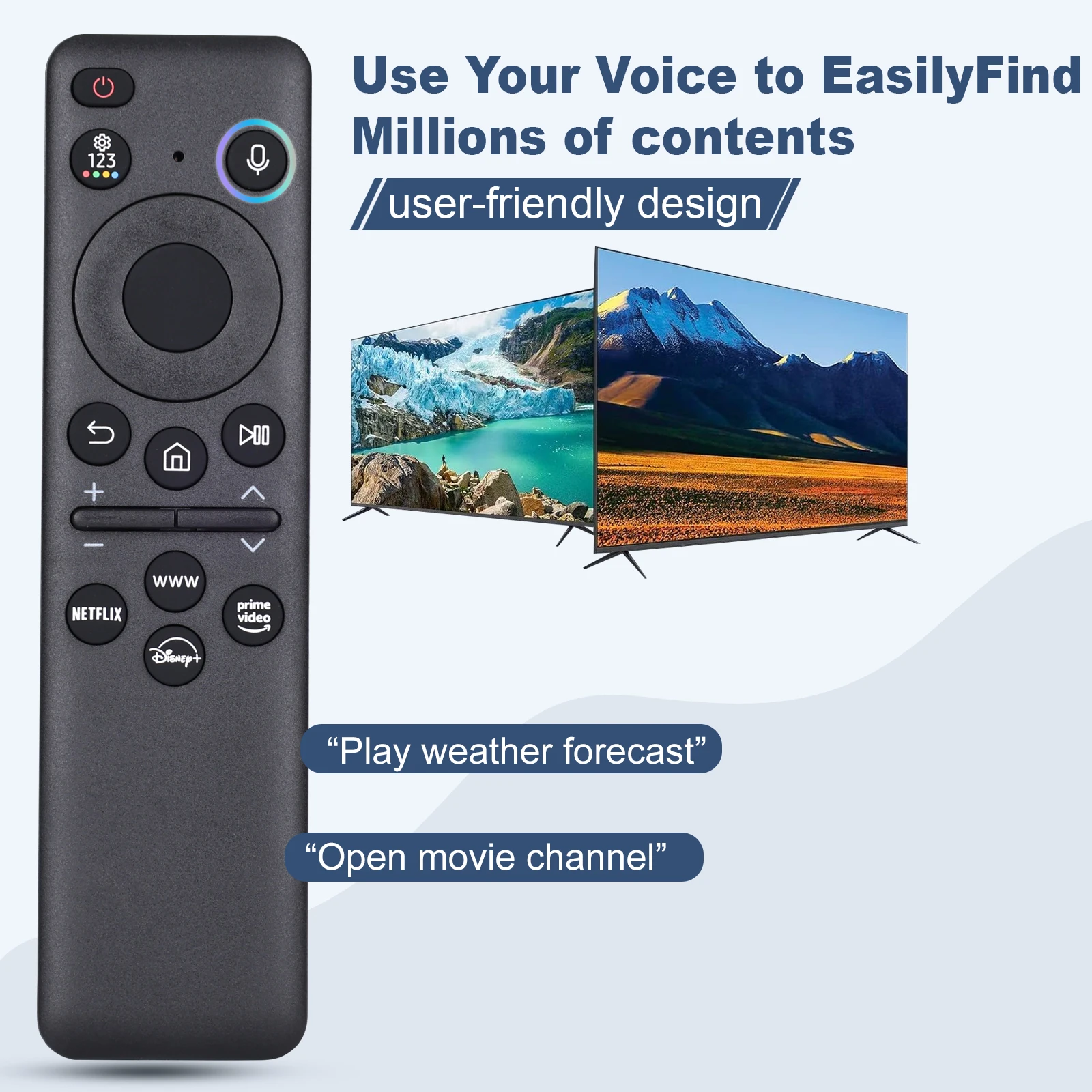 Replacement Voice Remote Control BN59-01432J sub BN59-01432A BN59-01432D BN59-01455F Compatible with Samsung QLED 4K UHD SmartTV image 2