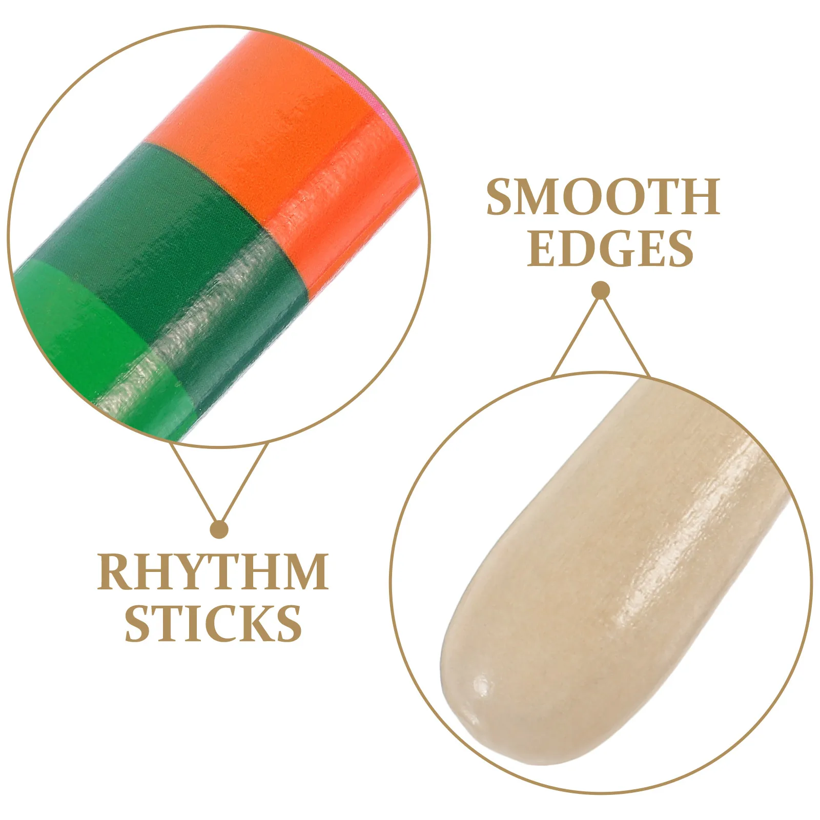 

1 Pair Wooden Rhythm For Percussion Instruments Durable Clear Sound Wood Sticks Musical Instrument Accessories Performance