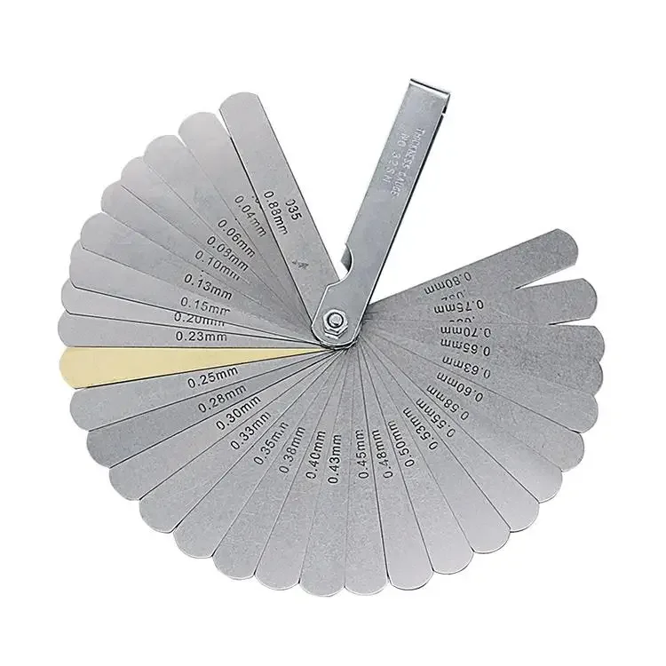 Feeler Gauge Metric 32 Blades Gap Filler 0.04-0.88mm Thickness Gage Tool for Motorcycle Motorbike Valve Measurement Repair