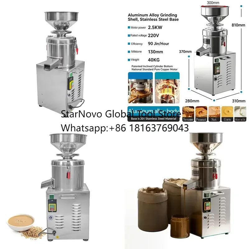 Hot! XEOLEO Commercial Nut Butter Making Machine Fully Automatic Peanut Butter Sesame Paste Tahini