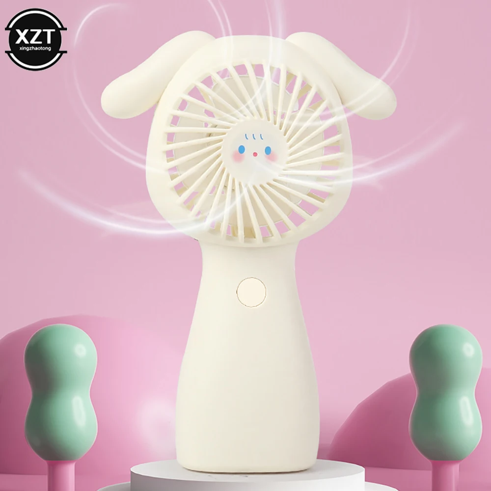 Cute Student Desktop Fan No Noise Portable Handheld Fan Three Speed Adjustment Small Pocket Fan Usb Desktop Small Fan Cartoon