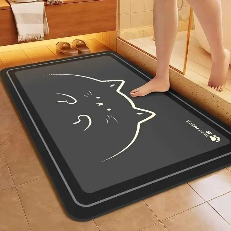 防湿バスルームマット-新しいクロスボーダー吸水速乾パッド-フロアマット-汚れ防止トイレ滑り止めマット