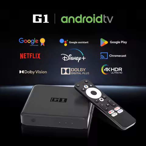 KINHANK G1 Android TV 14.0 Box With Netflix 4K Ultra HD Google Certified Dolby Vision HDR10+ 4G 32G WiFi6 Streaming Media Device