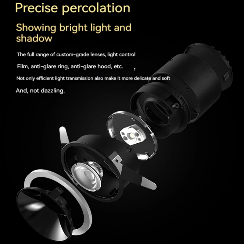 Aqara Smart Spotlight T3 Zigbee 3.0 النازل يعتم ضوء دائري 6W شعاع زاوية 15 ° 24 ° 36 ° 80 °   الإضاءة التكيفية يعتم Homekit