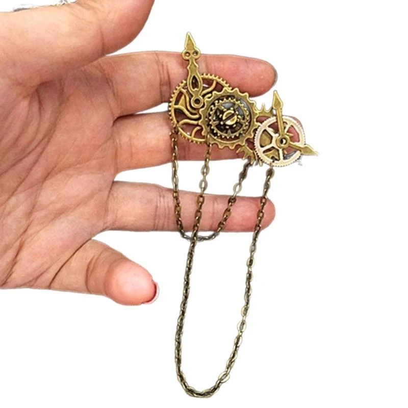 

5asd Punk Clock Metal Hair Clip Steampunk Gear Hairpin Vintage Headwear Party Gifts