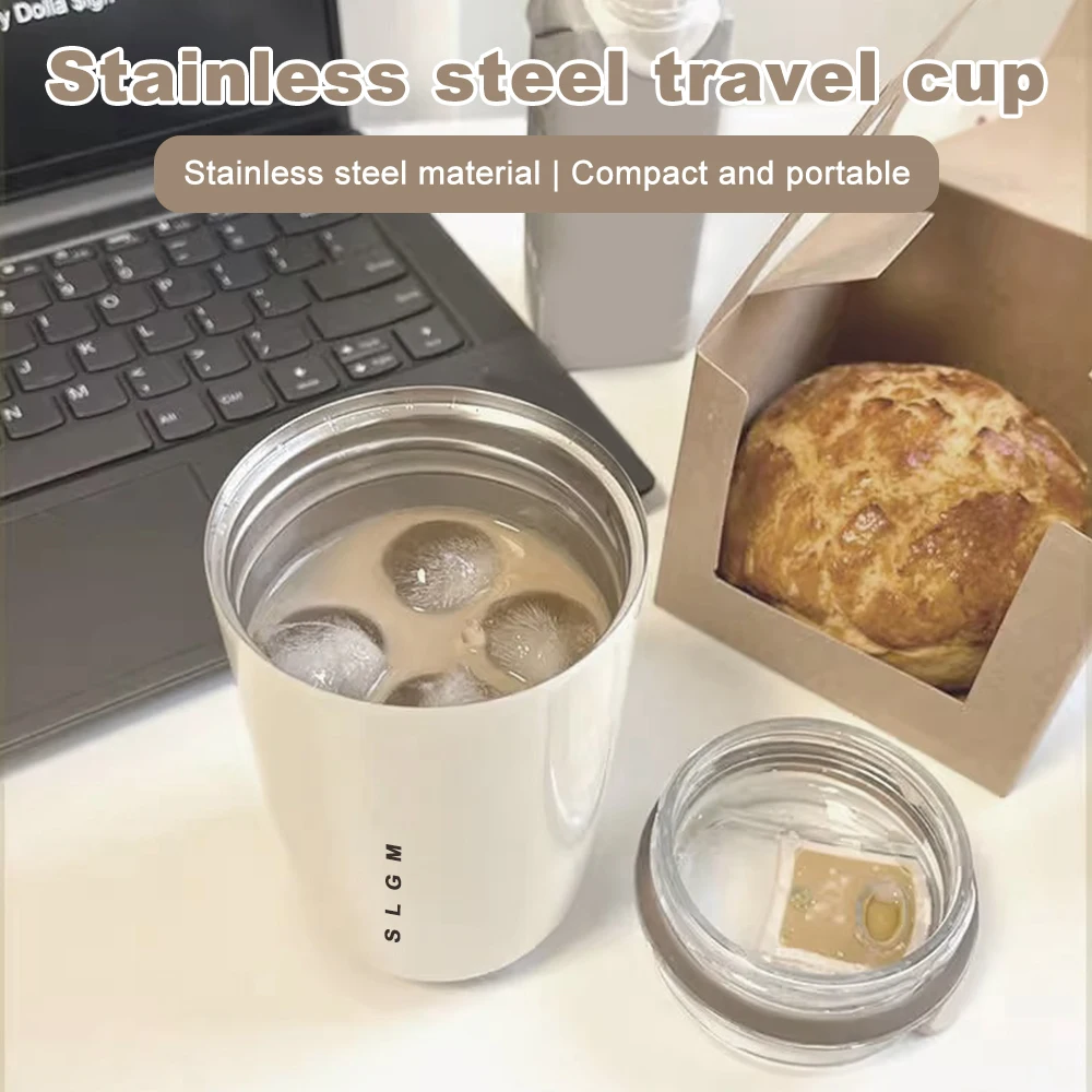 340ml Stainless Steel Thermos Coffee Cup Vacuum Insulated Hot Cold Drink Tumbler Portable Milk Mug Drinking Flask for Travel