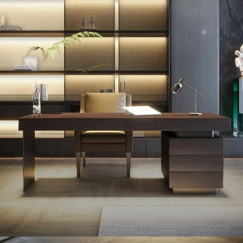 Italian minimalist light luxury study desk advanced design inductor computer desk writing desk home modern