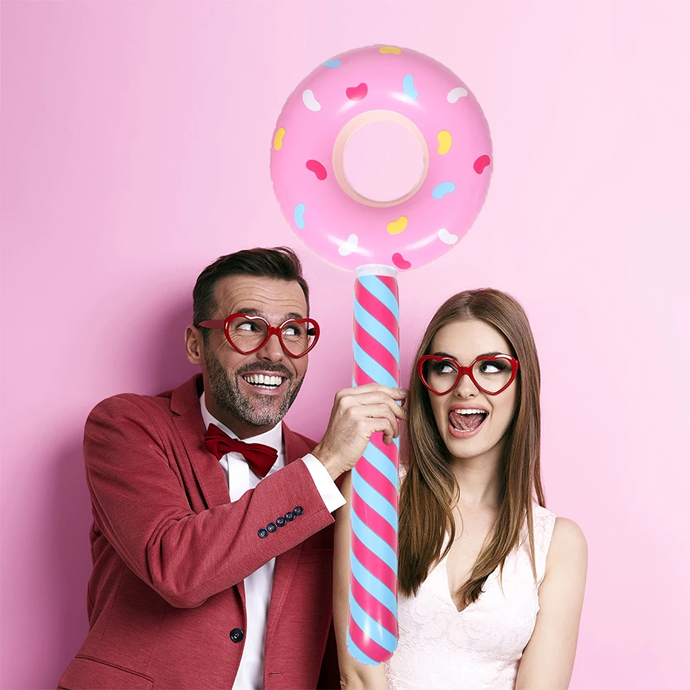 

8PCS Inflatable Donut Sticks PVC Candy Balloons Lollipop Toys Kids Birthday Party Decorations Donut Inflatable