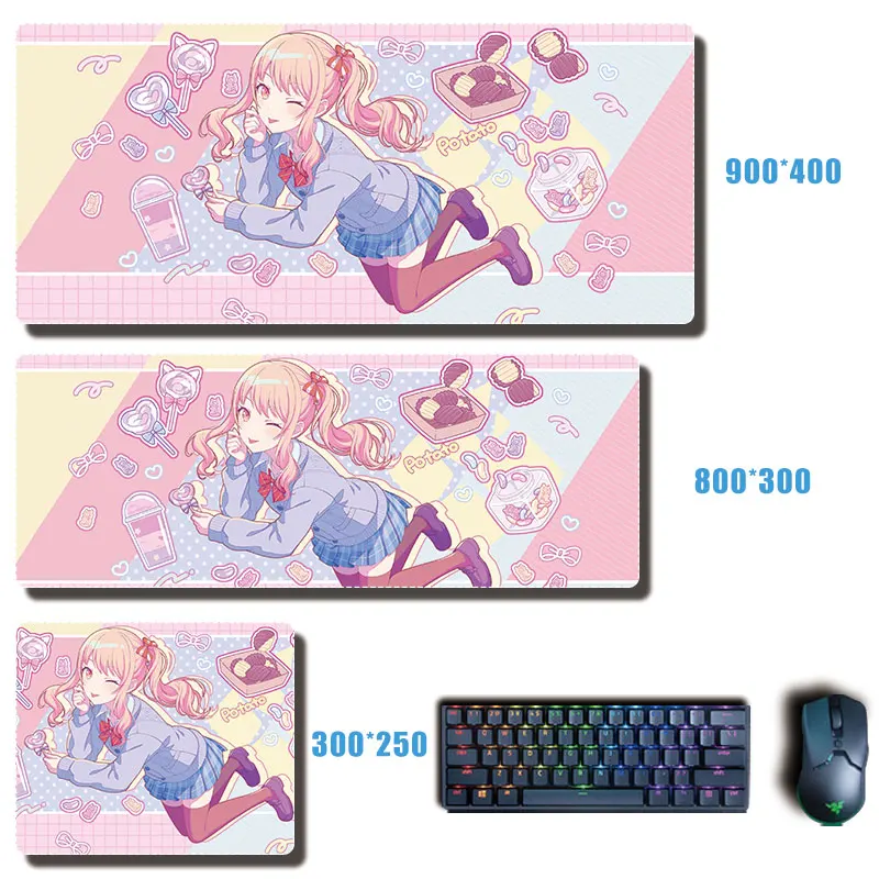 Game Project Sekai Mouse Pads Pjsk Mizuki Mafuyu Kanade Airi Emu Toya Mousepad Computer Pad Anime PC Gaming Accessories Desk Mat