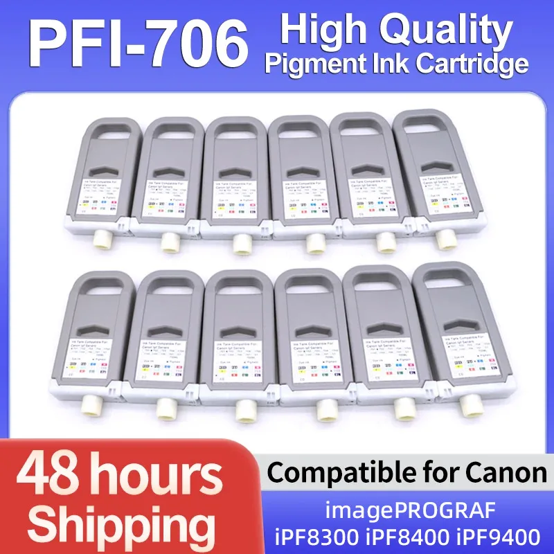 High Quality PFI-706 ink cartridge compatible for Canon imagePROGRAF iPF8300 iPF8400 iPF9400 Printer PFI706 Pigment ink 700ML