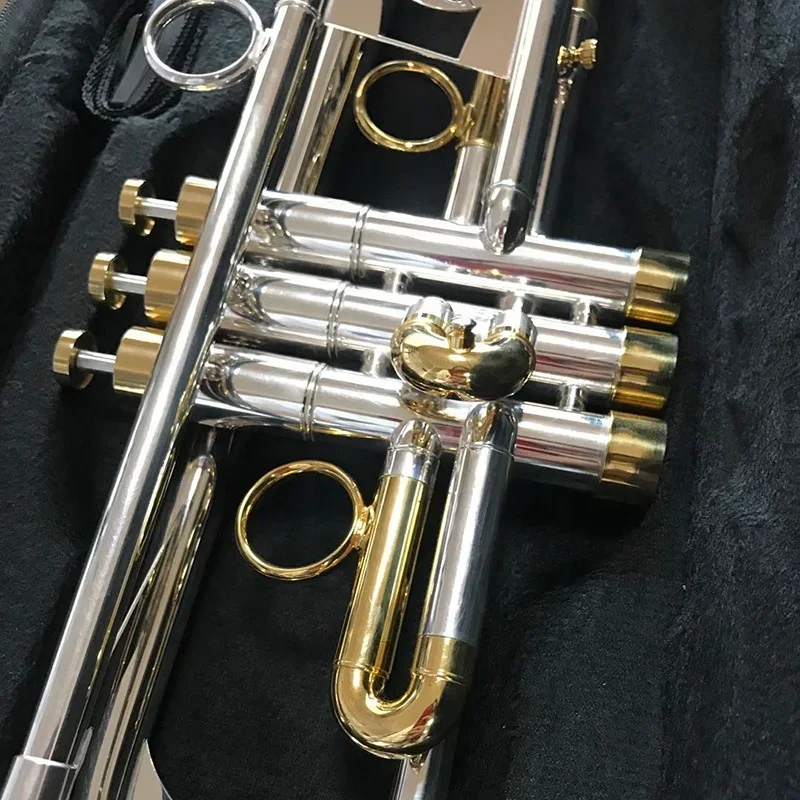 musical instruments high quality practical beginners play two-color silver plated B-flat trumpet