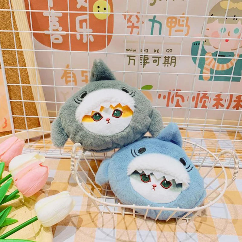 Scented Plush Stuffed Doll Toys Cute Plush Shark Cat Coin Purse With Zipper Keychain Bag Pendants Hanging Ornaments Couple Gifts