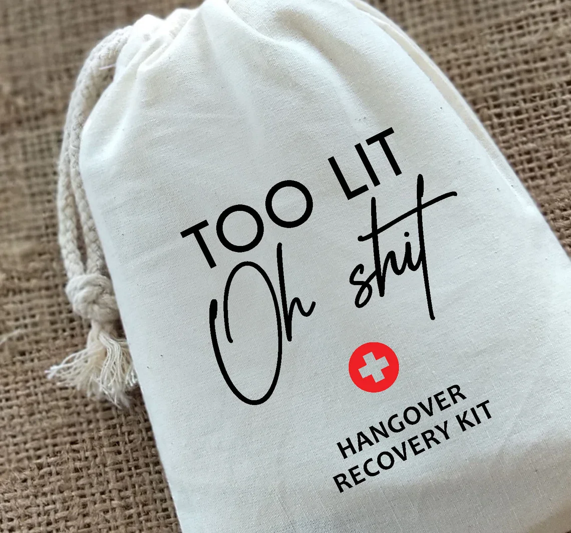 25 PCS Too lit Oh shit hangover kit-hangover kit- bachelor party hangover kit-hangover kit bag-recovery kit