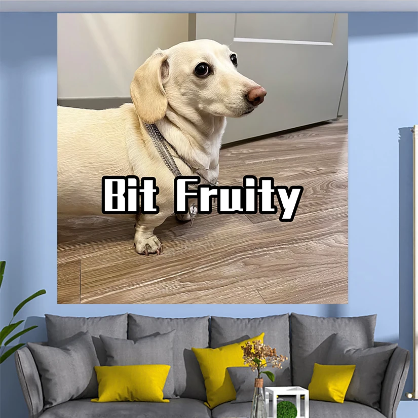 

A Bit Of Fruit Dog Wall Hanging Tapestry Room Decoration Aesthetic Meme Bedroom Faucet On The Wall