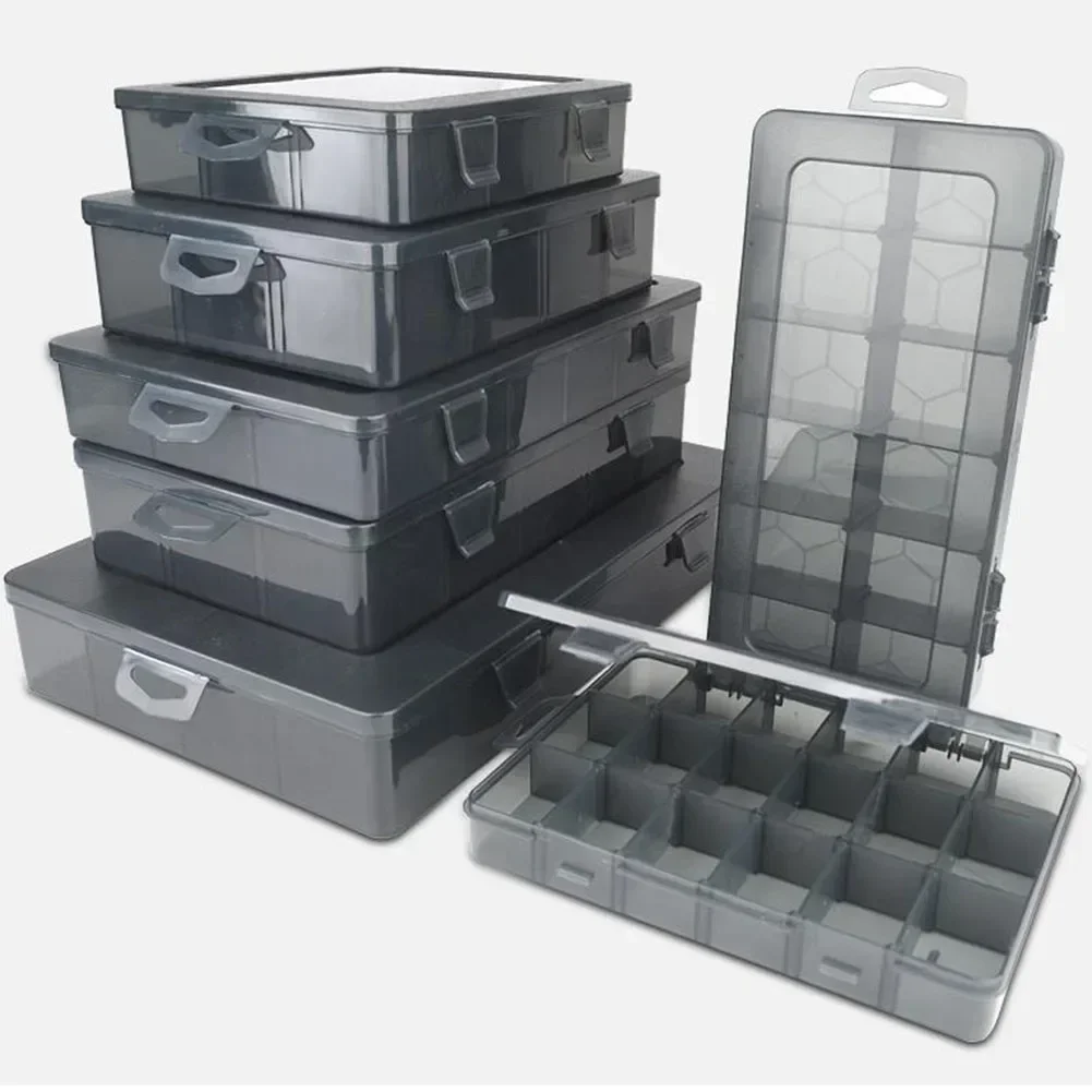 Plastic Multi-Grid Screwdriver Screw Storage Box Parts Toolbox Hardware Tool Repair Tool Box Electronic Component Drill Bit Grid