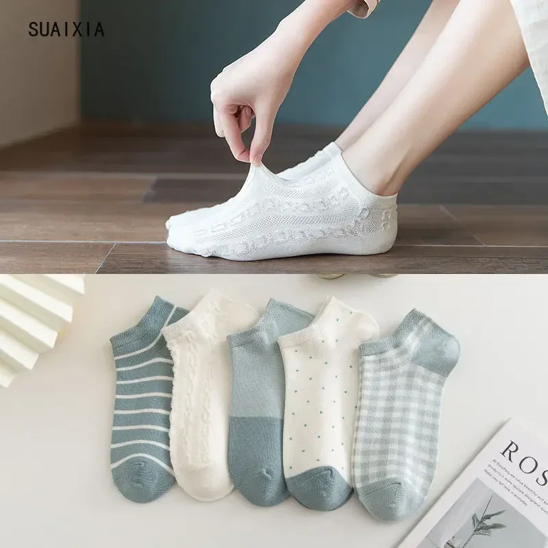 New Cute Student Comfort Spring and Summer Thin Cotton Socks Low Waist Shallow Mouth Socks Boat Socks Female