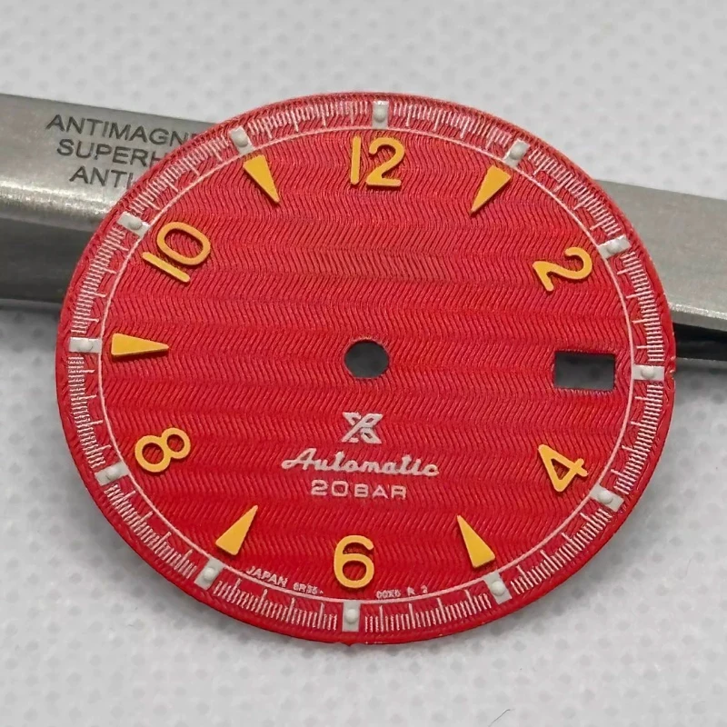 

Customized New NH35 Dial Diameter 30mm Climber Classic Retro Mechanical Modified Green Luminous Red Watch Accessories