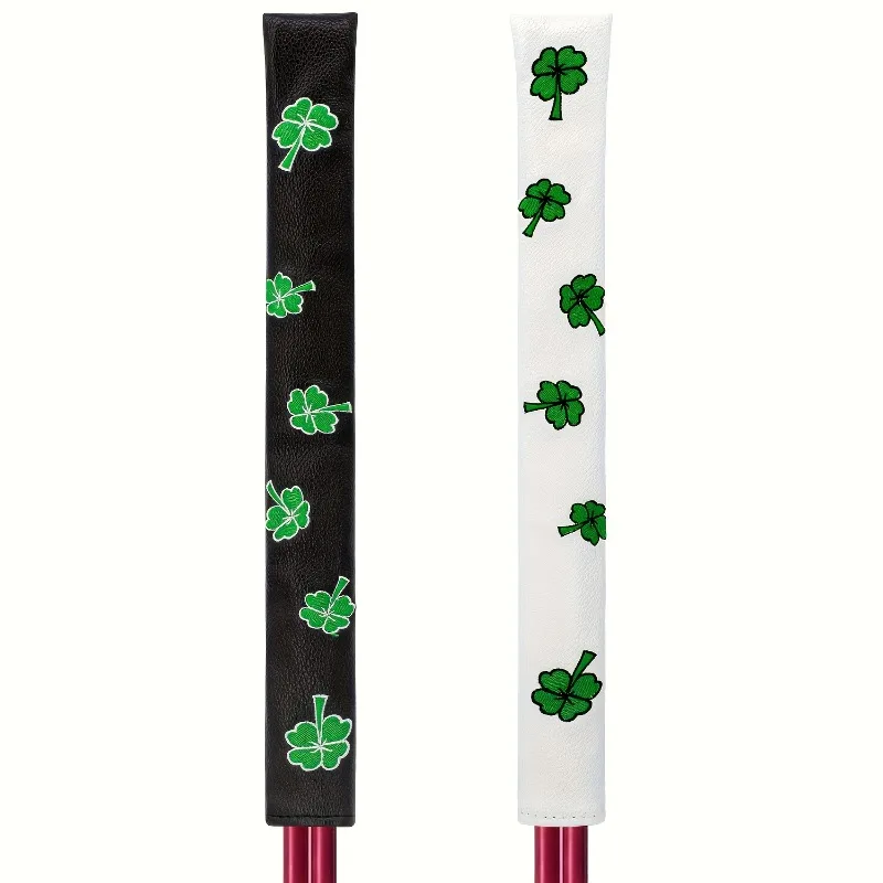 

Чехол для гольфа Lucky Clover — прочный синтетический материал, белый и черный, дизайн зеленого клевера, аксессуары для гольфа