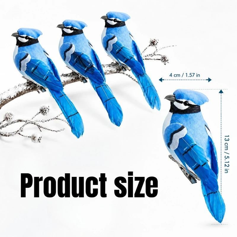 3Pc/6pc simulated foam bird decoration, outdoor garden garden layout, simulated feather bird branch decoration, home decoration