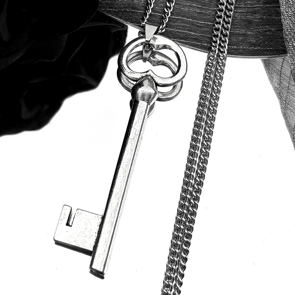 

Simple Key Hiphop Pendant Necklace For Women Men Stainless Steel Silver Color Fashion Retor Chic Clavicle Necklaces Jewelry