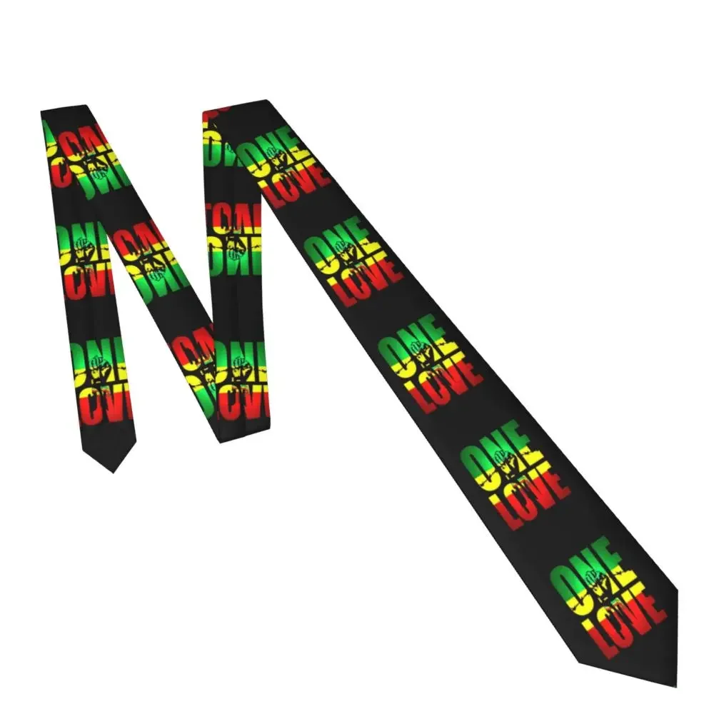 Jamaica Rastafarian Reggae Rasta Lion Neckties Men\'s Custom Silk Jamaican Proud Neck Ties for Office Suits Accessories