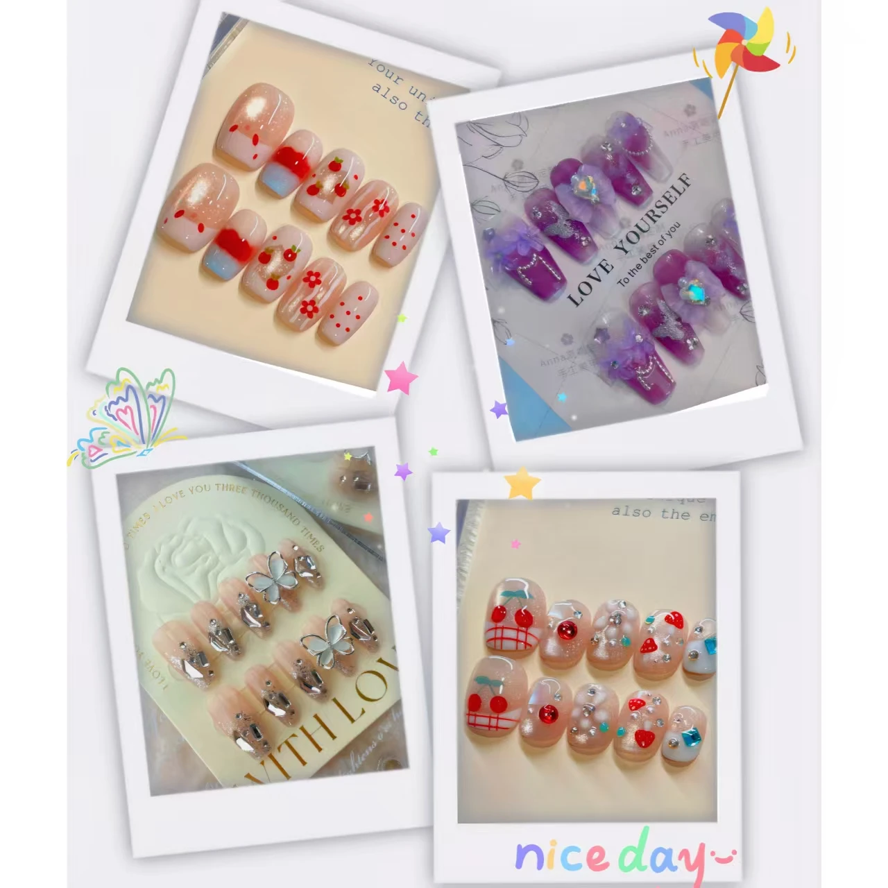 

10 шт. My Nails Fairy Vibes Пресс для ногтей ручной работы Потрясающий дизайн на каждый день
