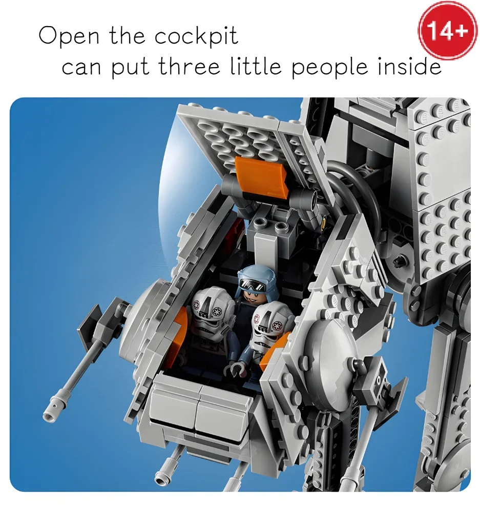 متوفر في المخزون 1267pcsHoth Battle AT-AT الثلج الجيش الاعتداء دراجة نارية المشاة نموذج 75288 اللبنات هدية عيد ميلاد #5