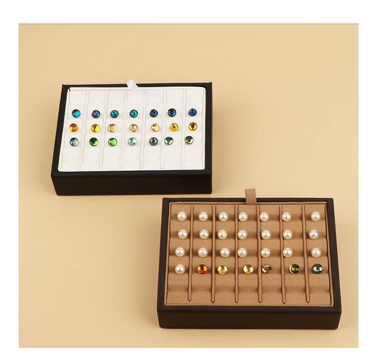 Jewelry Storage Box Gem Box V Groove Diamond Ring Face Bare Stone Color Treasure Bare Diamond Box Counter Sample Display Props
