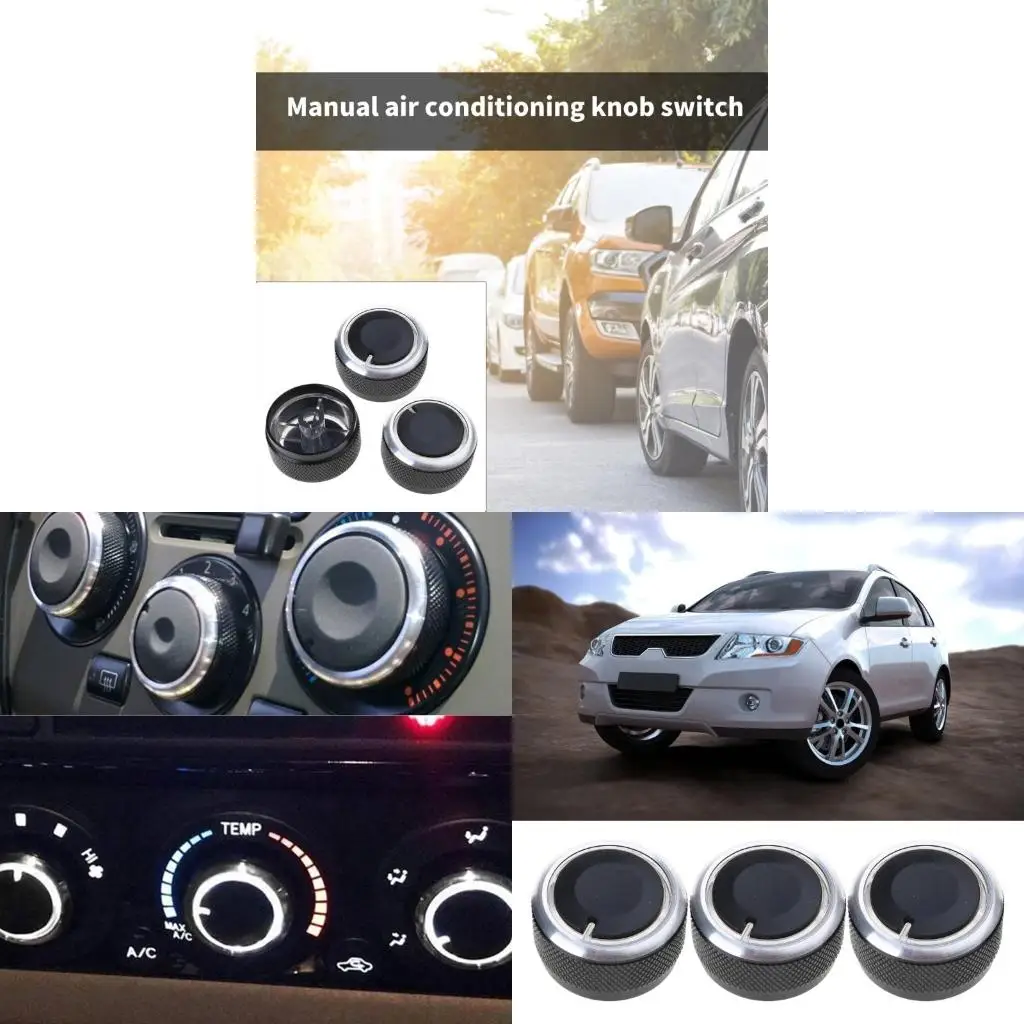  3pcs Knobs Control Switch Knob Button for 2005-2015 Replacement Air Conditioner HVAC Heater Blower Fan Control Button