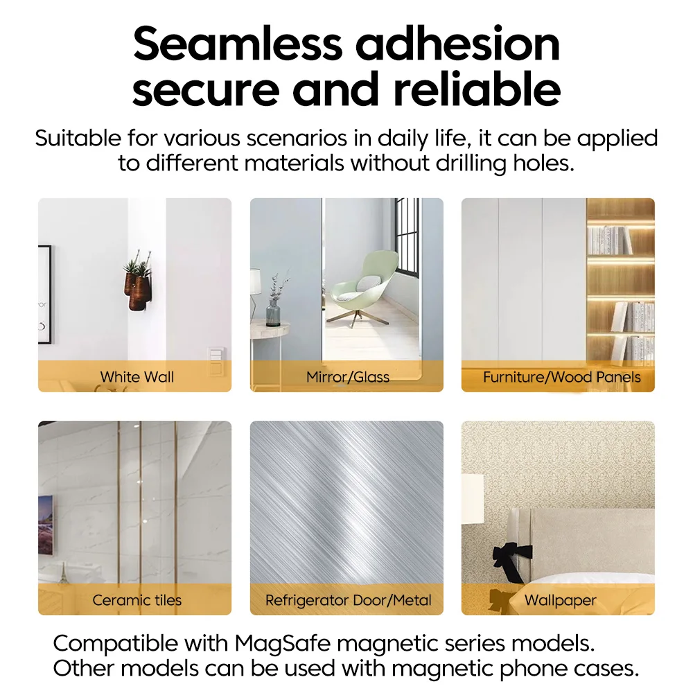 

Односторонний магнитный держатель-кольцо для iPhone 17, 16, 15, магнитный настенный держатель для телефона, магнитная автомобильная подставка для телефона, универсальная подставка