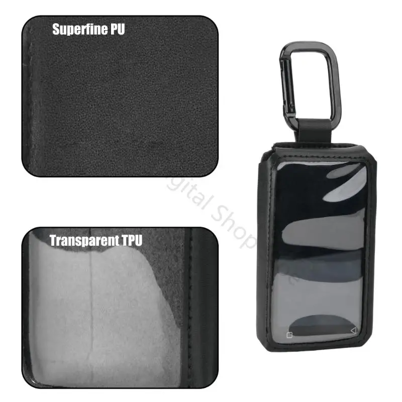 96BA MP3-Player-Hülle mit transparenter Vorderseite für Innioasis G 1/G3, mit Mikrofaser-PU-Körper, genähten Kanten und – Detail 10