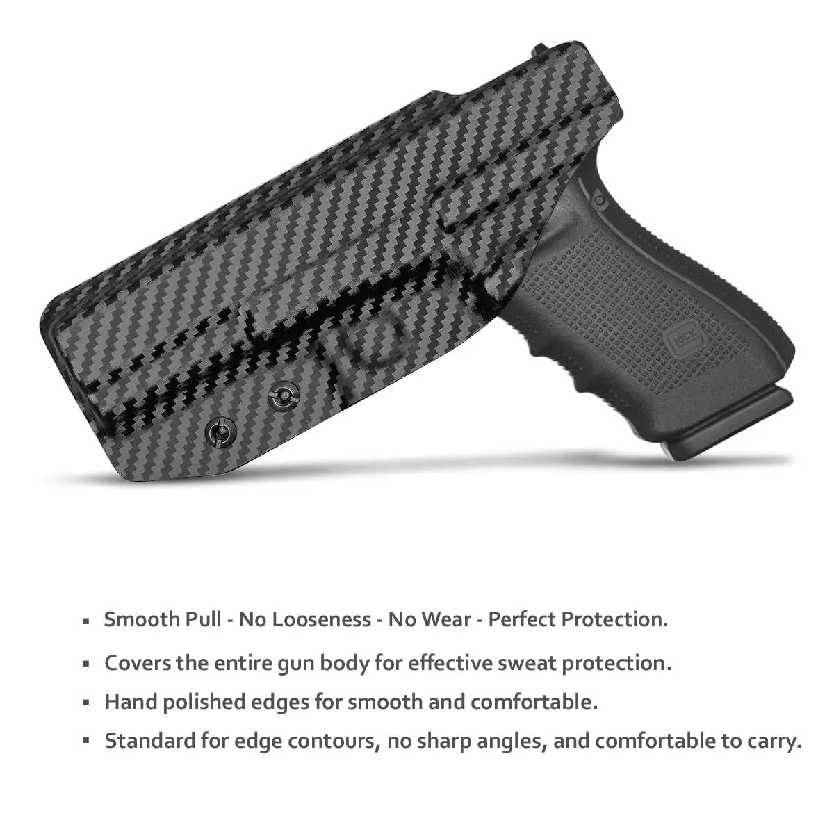 Holster Fits Glock 20 21 22, Carbon Fiber Kydex IWB Holster for Glock 21 / Glock 20 Gen 3 4 5 & Glock 22 Gen 5 - (Black, Right)