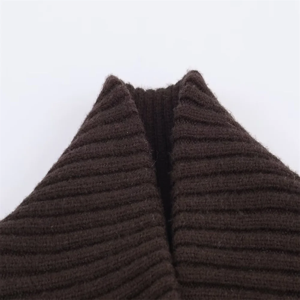 Jesienna nowa damska luźna kurtka z długim rękawem w prążki, w stylu casual.