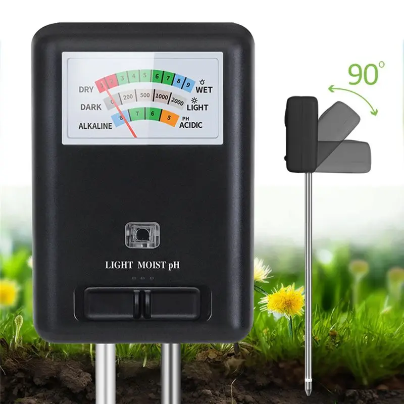 3-In-1 Soil Meter Moisture Light And PH Tester For Indoor Outdoor House Plants Garden Lawn Farm No Battery Needed-A50M