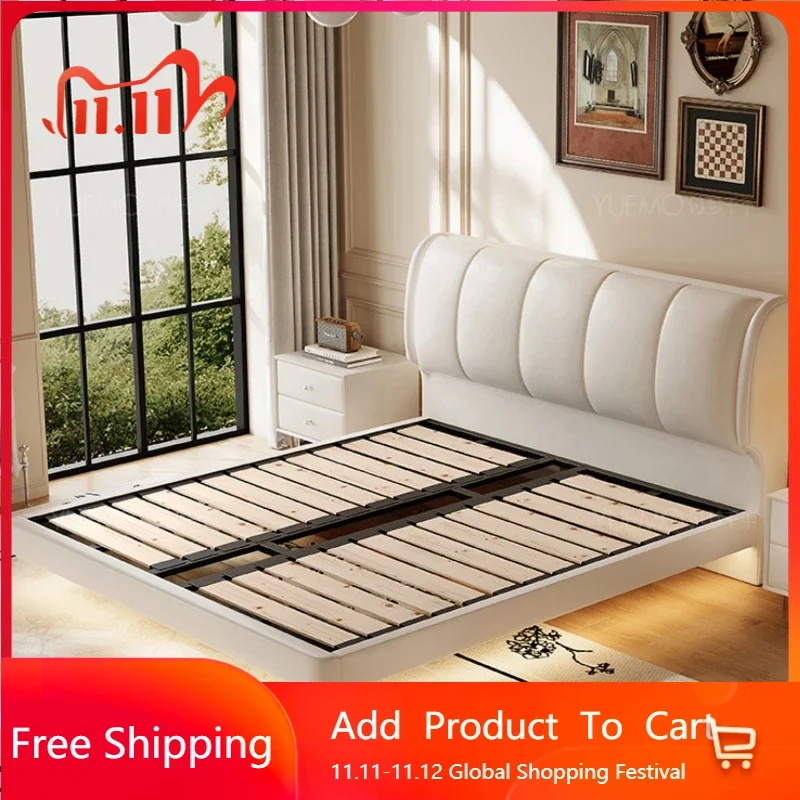 

Modern Luxury Pretty Double Bed Frame Storage Modern White Loft Bed Adults Villa Desk Computer Cama Infantil Hotel Furniture